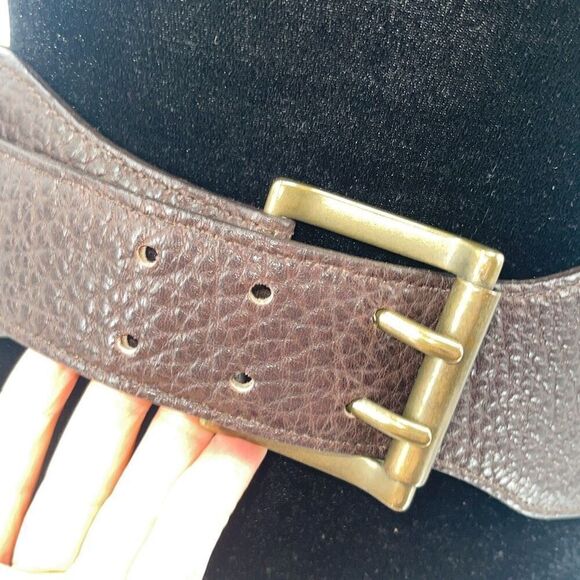The W by Worth Collection Womens Pebble Leather Wide Strap Fashion Belt Brown OS main image 7